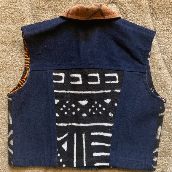 NWOT - Denim And Mudcloth Unisex Vest - Picture 4 of 4